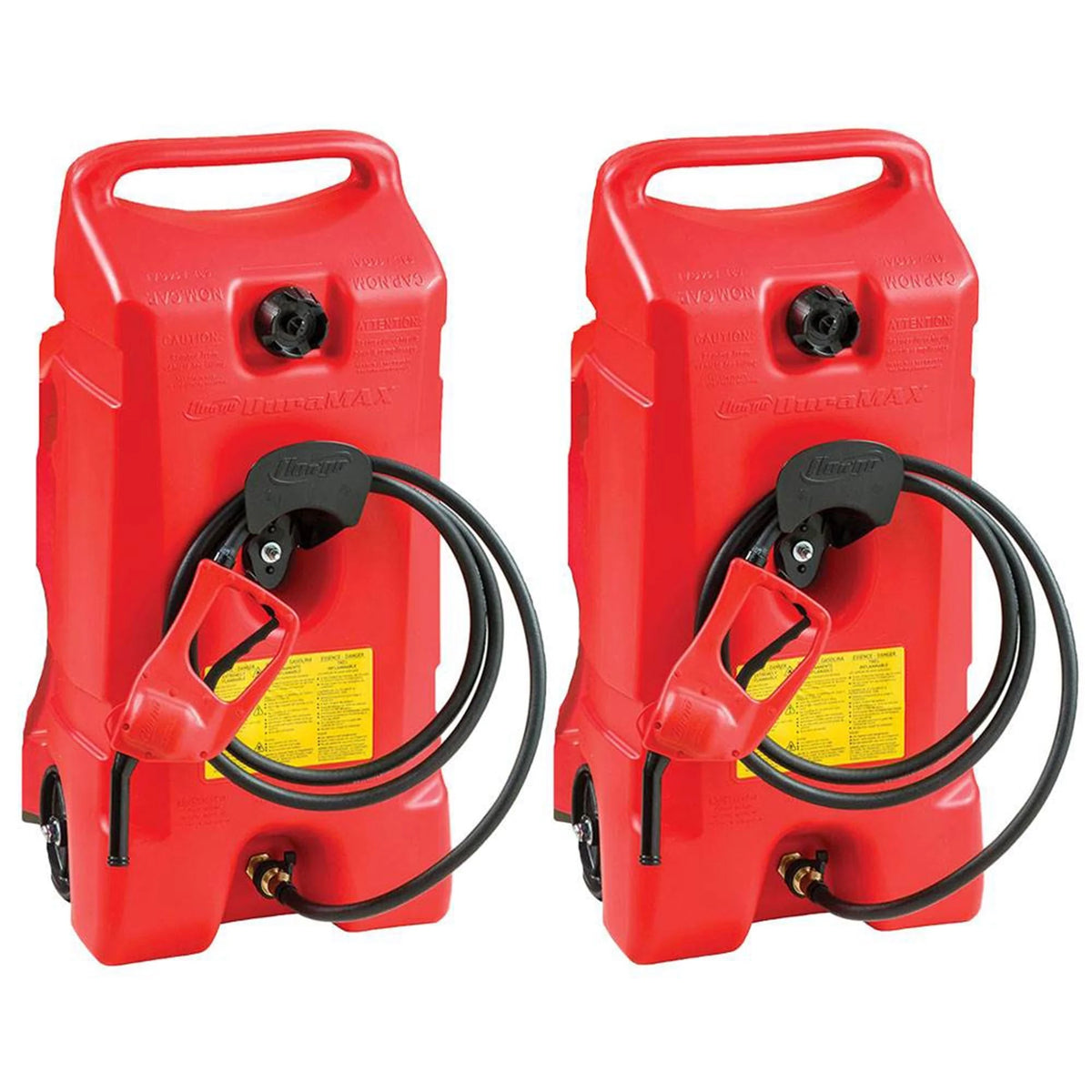 Scepter Flo N' Go DuraMax Portable Gas Fuel Tank With Pump, 14 Gallon, 2 Pack, Red