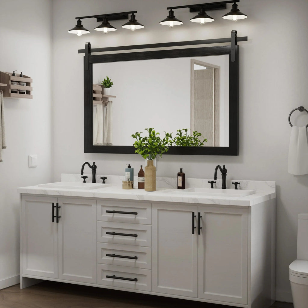 Rectangular Wall Mirror With Wood Frame, 18 x 26 in, 22 x 30 in, 24 x 36 in, or 40 x 26 in - Multiple Sizes