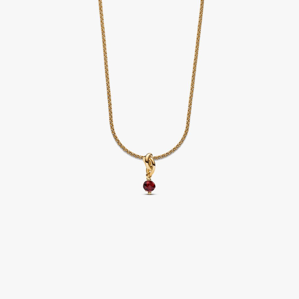 July Eternity Circle Dangle Charm Necklace Set