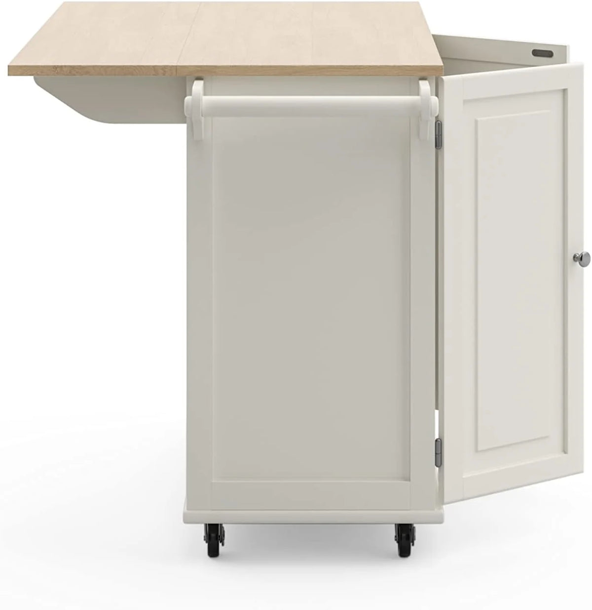 homestyles Dolly Madison Mobile Kitchen Island Cart, Soft White, 18in D x 53in W x 36in H