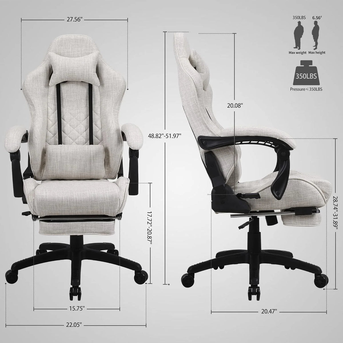 Blue Whale PU Leather Big And Tall Ergonomic Office Gaming Chair, 350 Pounds - B0BTCQ3VVW