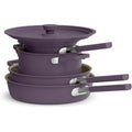 bella 9 Piece Ceramic Nonstick Cookware Set - Plum