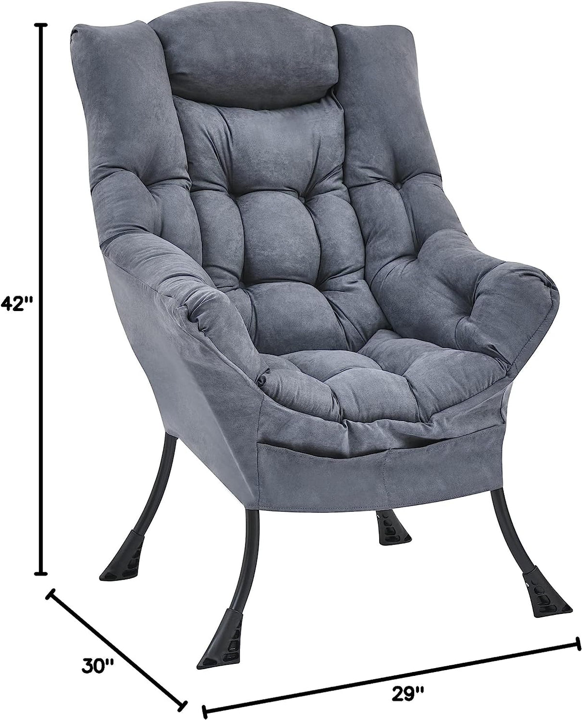 Living and More High Back Fabric Lazy Chair