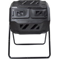 MaxWorks Dual-Chamber Compost Bin Tumbler, 42 Gallon, Black - 80699