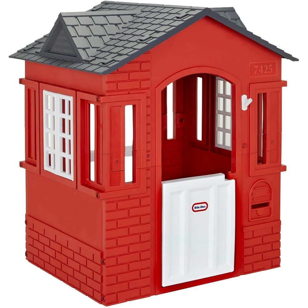 Little Tikes Cape Cottage Playhouse With Working Door, Windows, Shutters - Red