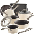 Rachael Ray Cook + Create Nonstick Cookware Set, 10 Piece, Almond
