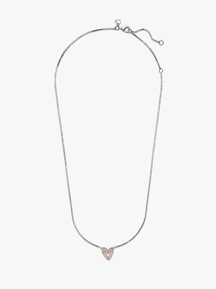 Sparkling Freehand Heart Necklace