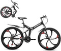 26-Inch Folding Mountain Bike, 21-Speed Dual Suspension