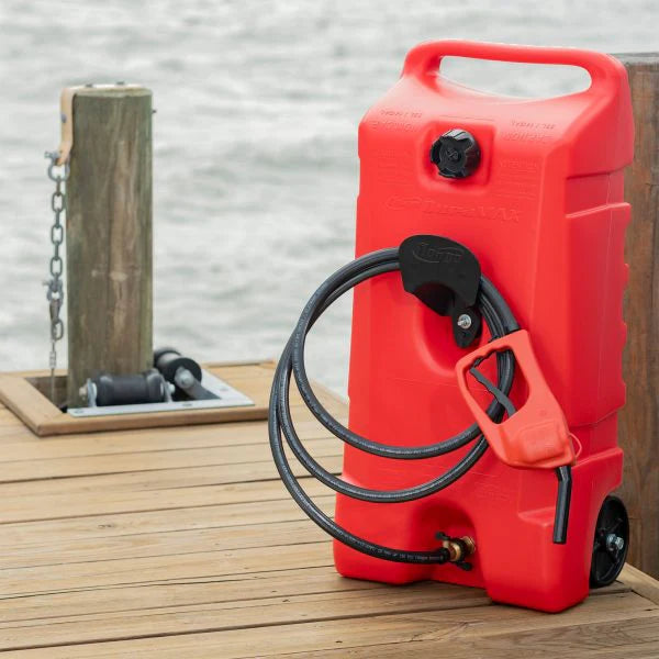 Scepter Flo N' Go DuraMax Portable Gas Fuel Tank With Pump, 14 Gallon, 2 Pack, Red