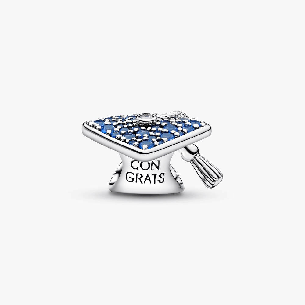 Sparkling Blue 2026 Graduation Cap Charm