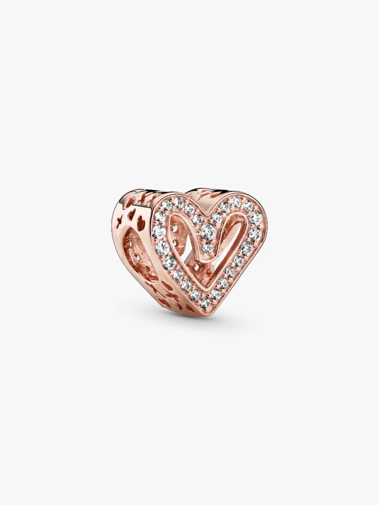 Sparkling Freehand Heart Charm