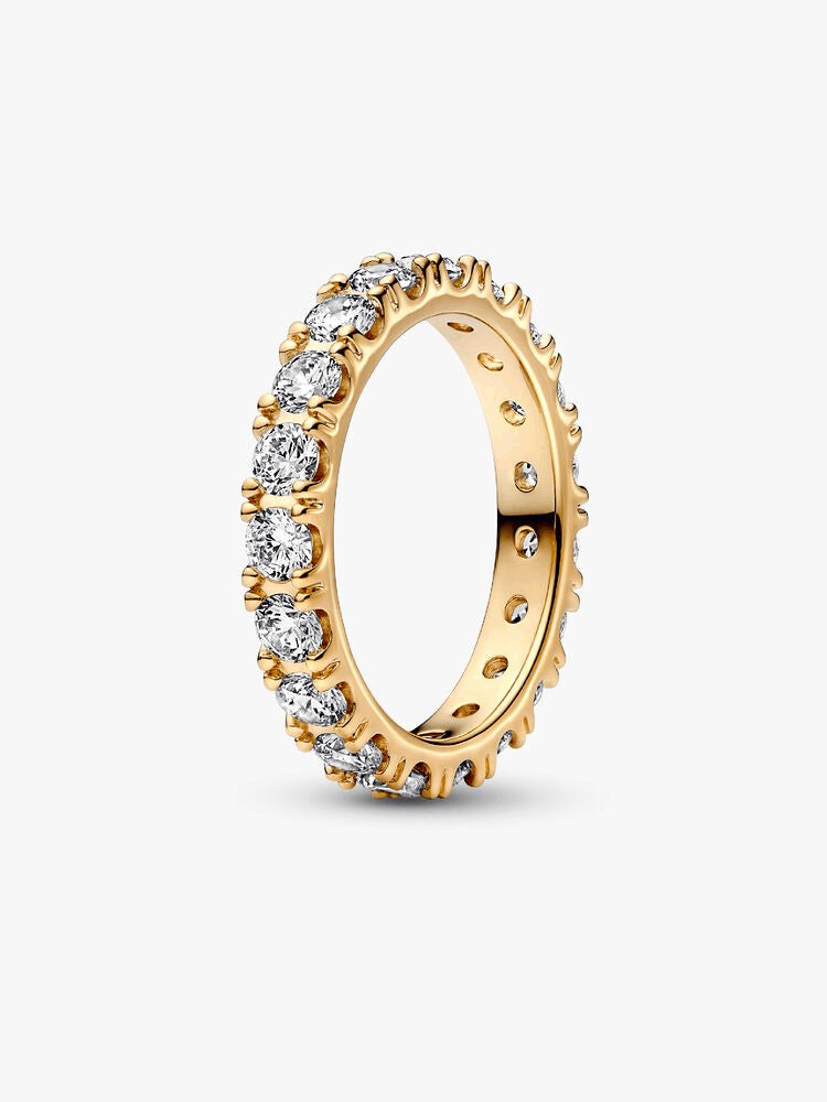 Sparkling Eternity and Wave Ring Set