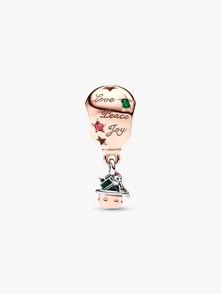 Two-tone Santa Claus in Hot Air Balloon Charm