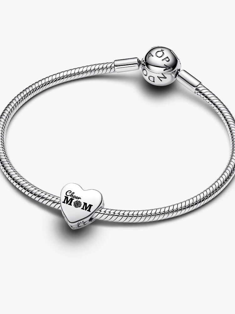 Engravable Cheer Mom Heart Charm