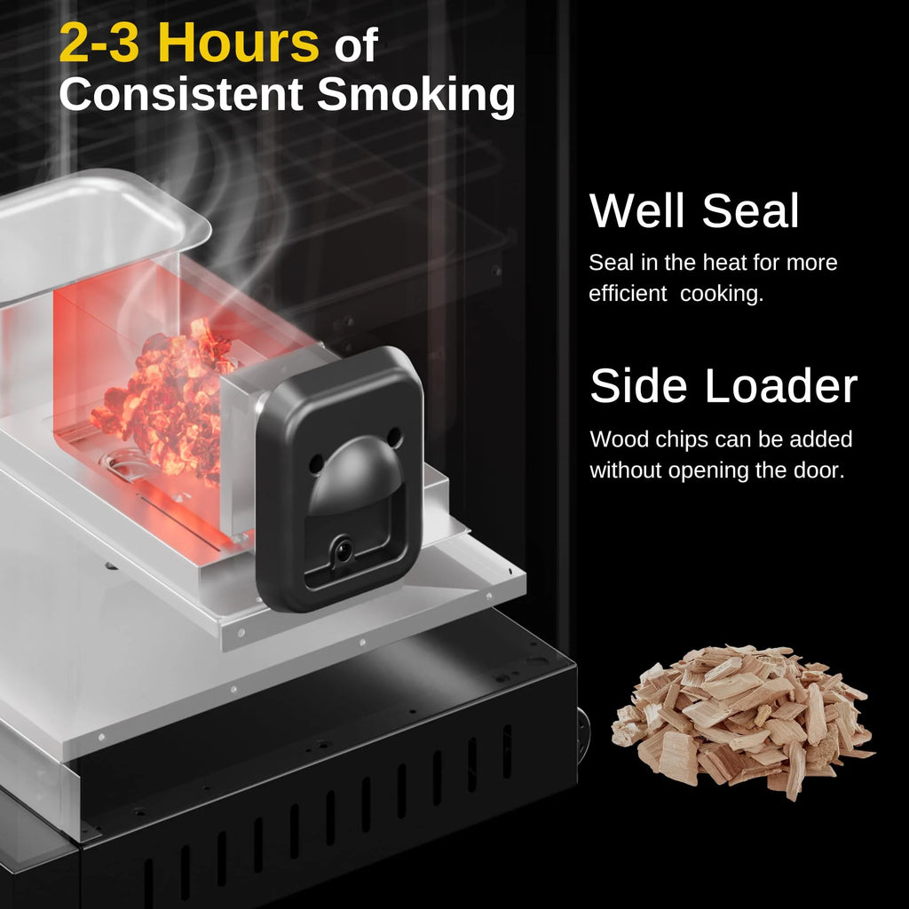 EAST OAK 30in Digital Electric Smoker, 725 Sq. In., Night Blue, Glass Door