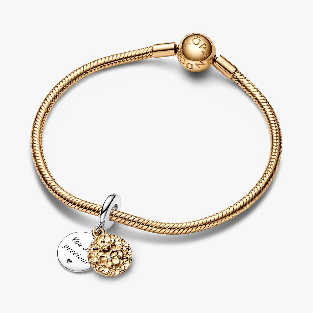 My Pandora Two-tone Daisy Double Dangle Charm