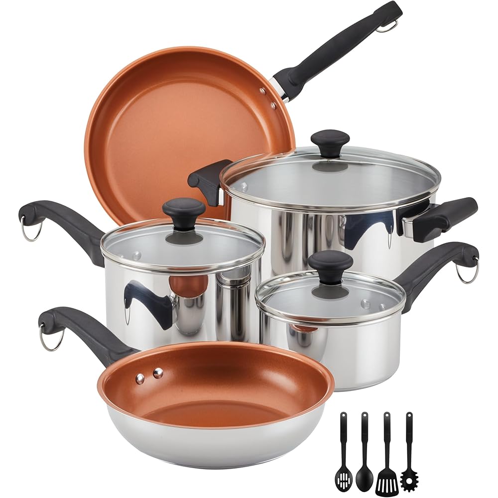 Farberware Classic Traditions 12 Piece Stainless Steel Cookware Set With Prestige Utensils