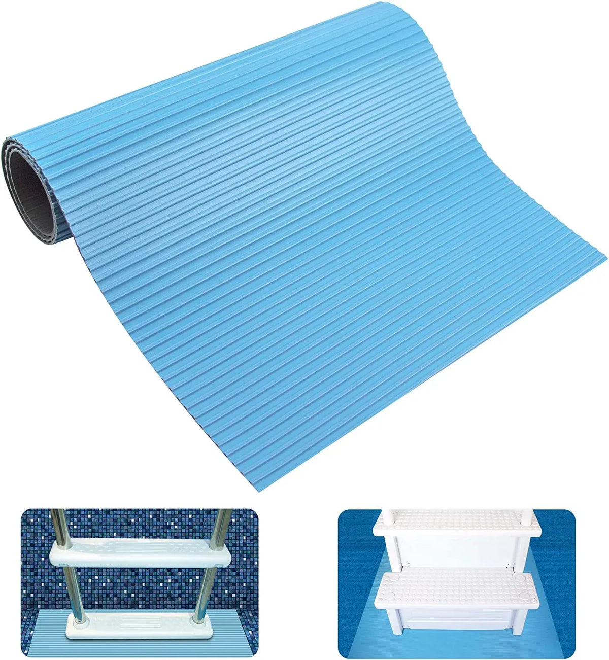 Easy Pool Step Above-Ground Swimming Pool Step To Deck - 350-lb Capacity, Up To 54-in Deep