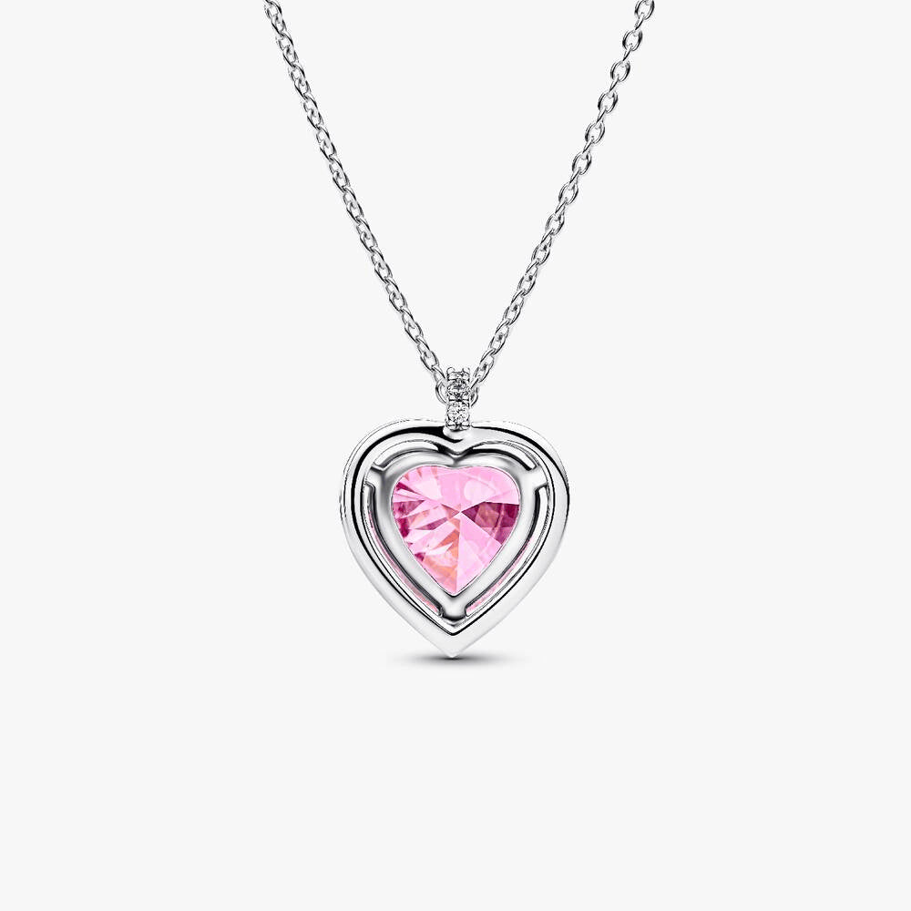 Pink Halo Heart Collier Necklace