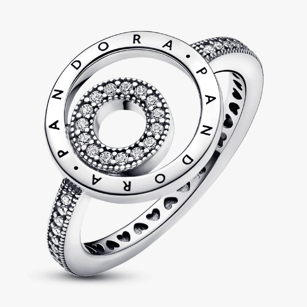 FINAL SALE - Pandora Signature Logo Circles Pavé Ring