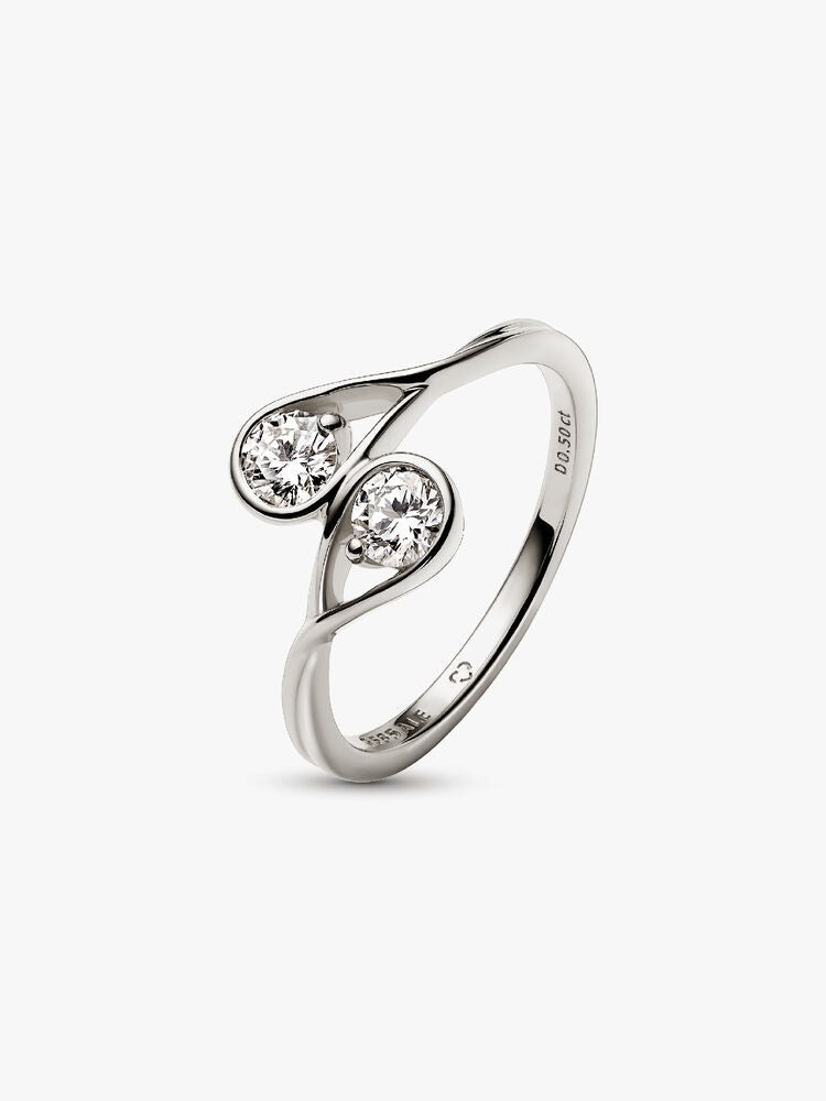 Pandora Infinite 14k White Gold Double Lab-grown Diamond Ring