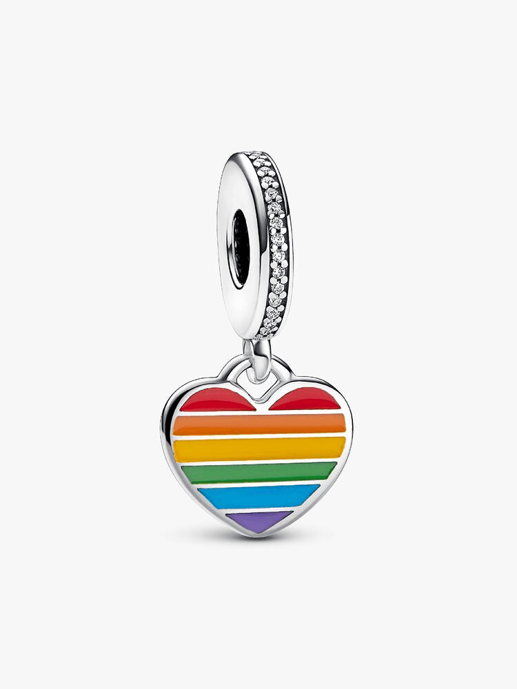 Pride Rainbow Heart Dangle Charm
