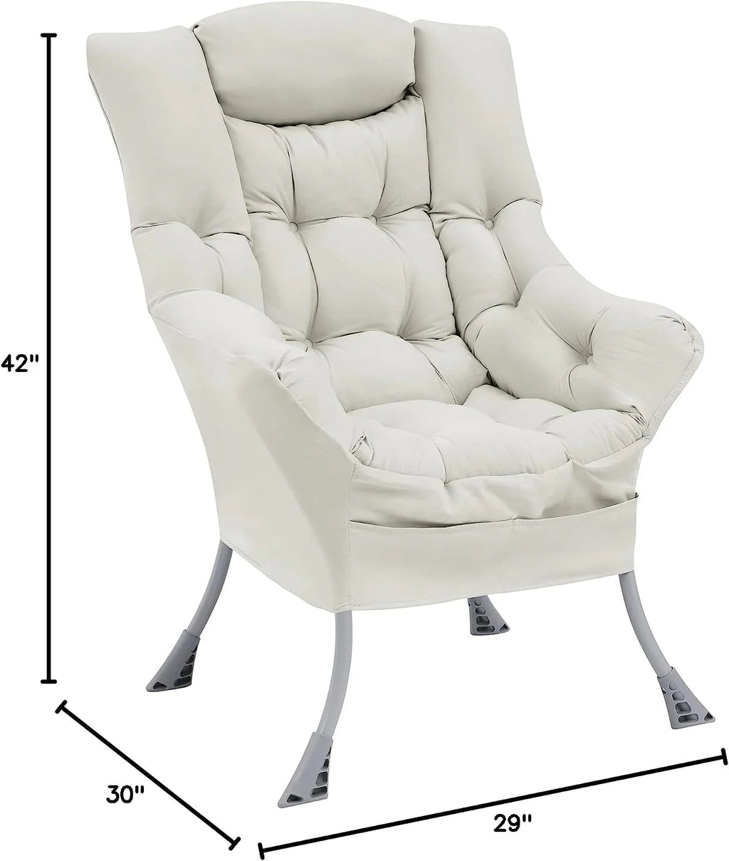 Living and More High Back Fabric Lazy Chair