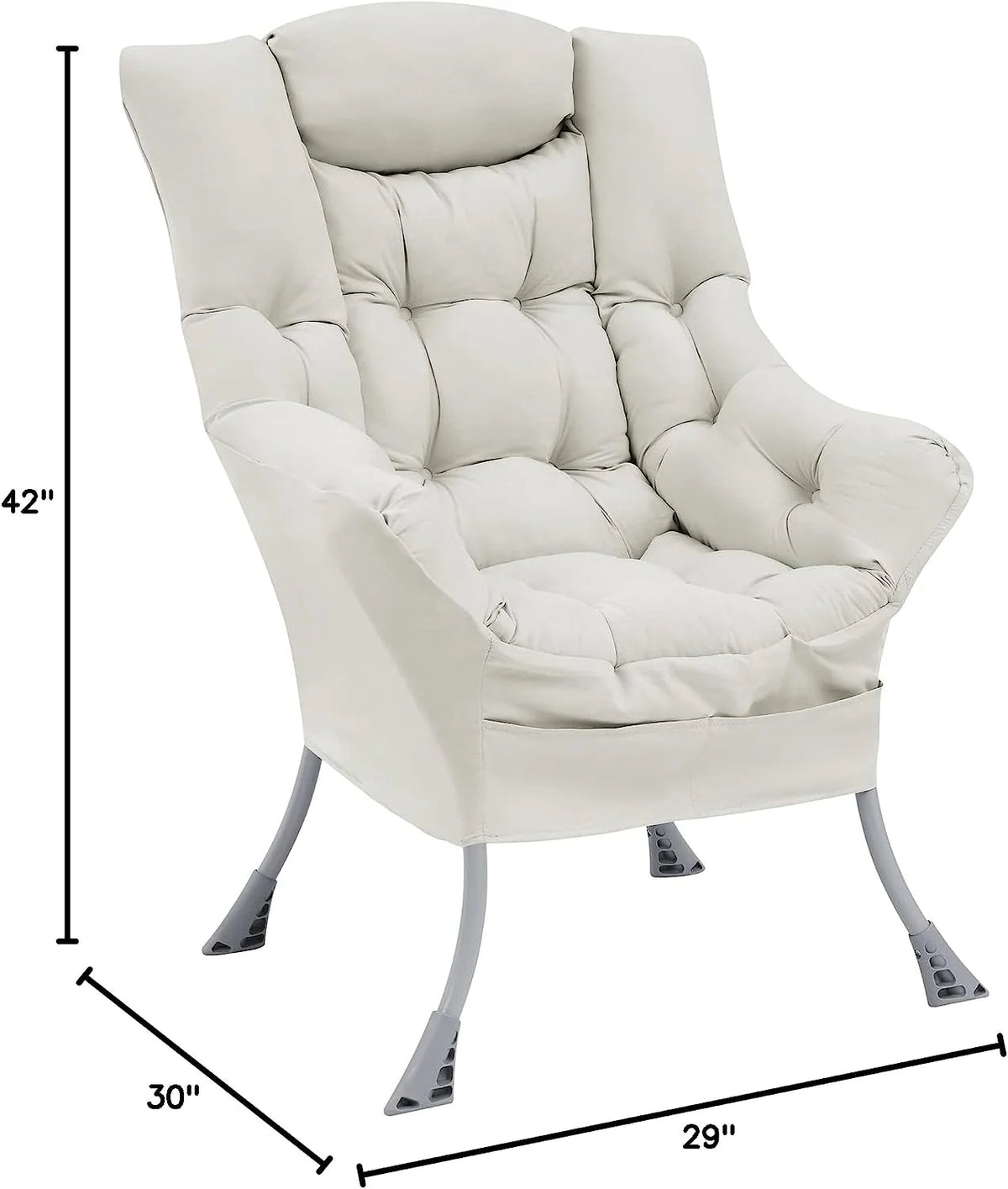 Living and More High Back Fabric Lazy Chair