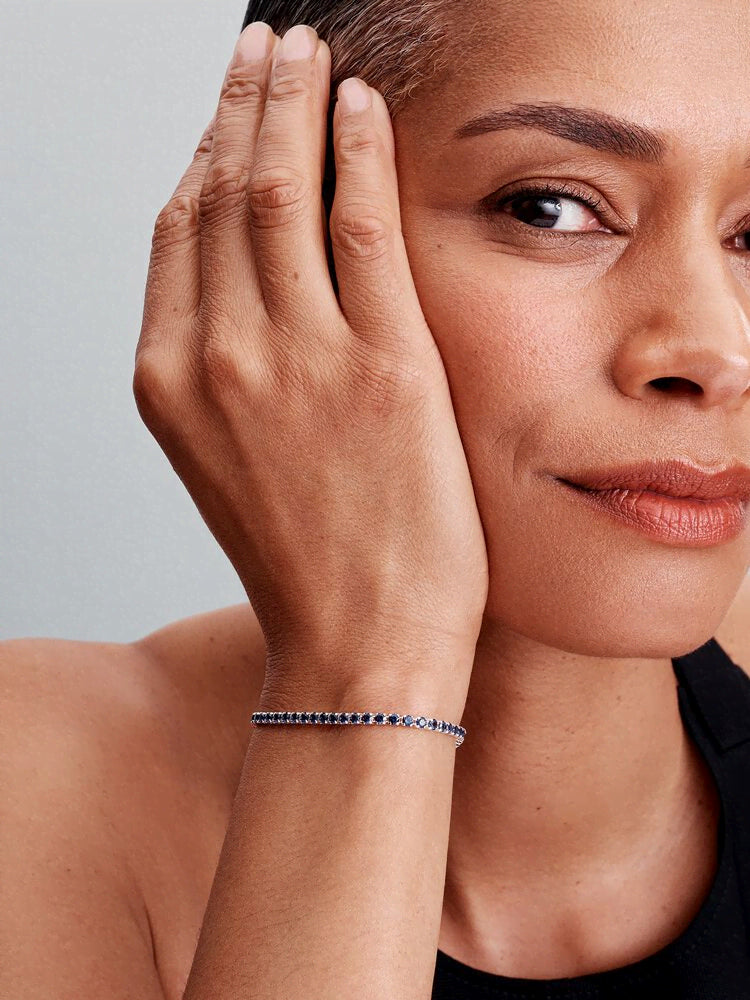 Sparkling Blue Tennis Bracelet