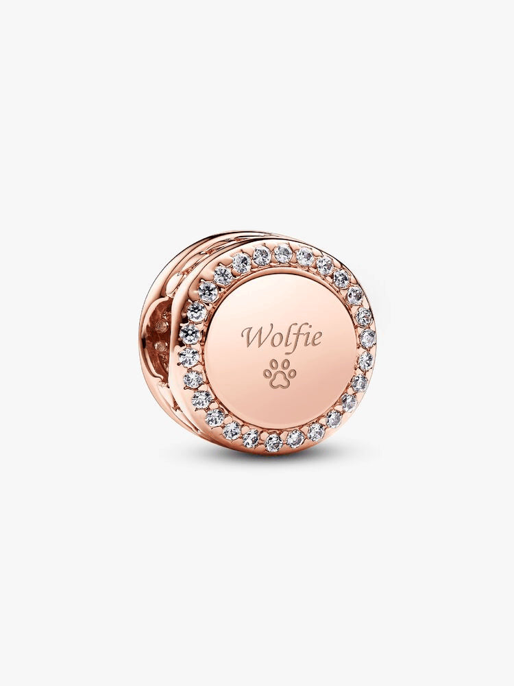 Engravable Sparkling Button Charm