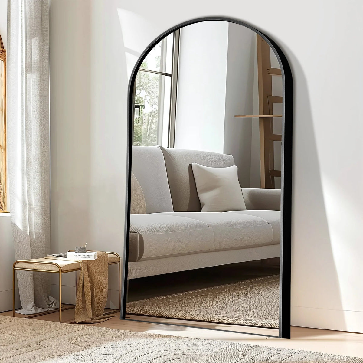 Arched Full-Length Floor Mirror - Standing And Wall-Mounted