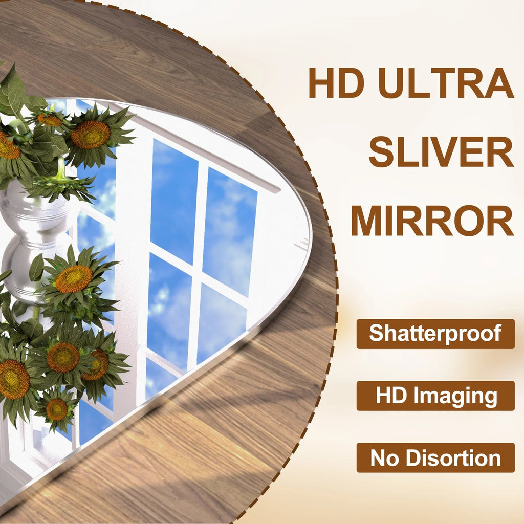 Arched Full Length Floor Mirror With Aluminum Alloy Frame - 65x22, 71x24, 71x28, 71x32