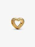 Beaded Open Heart Charm