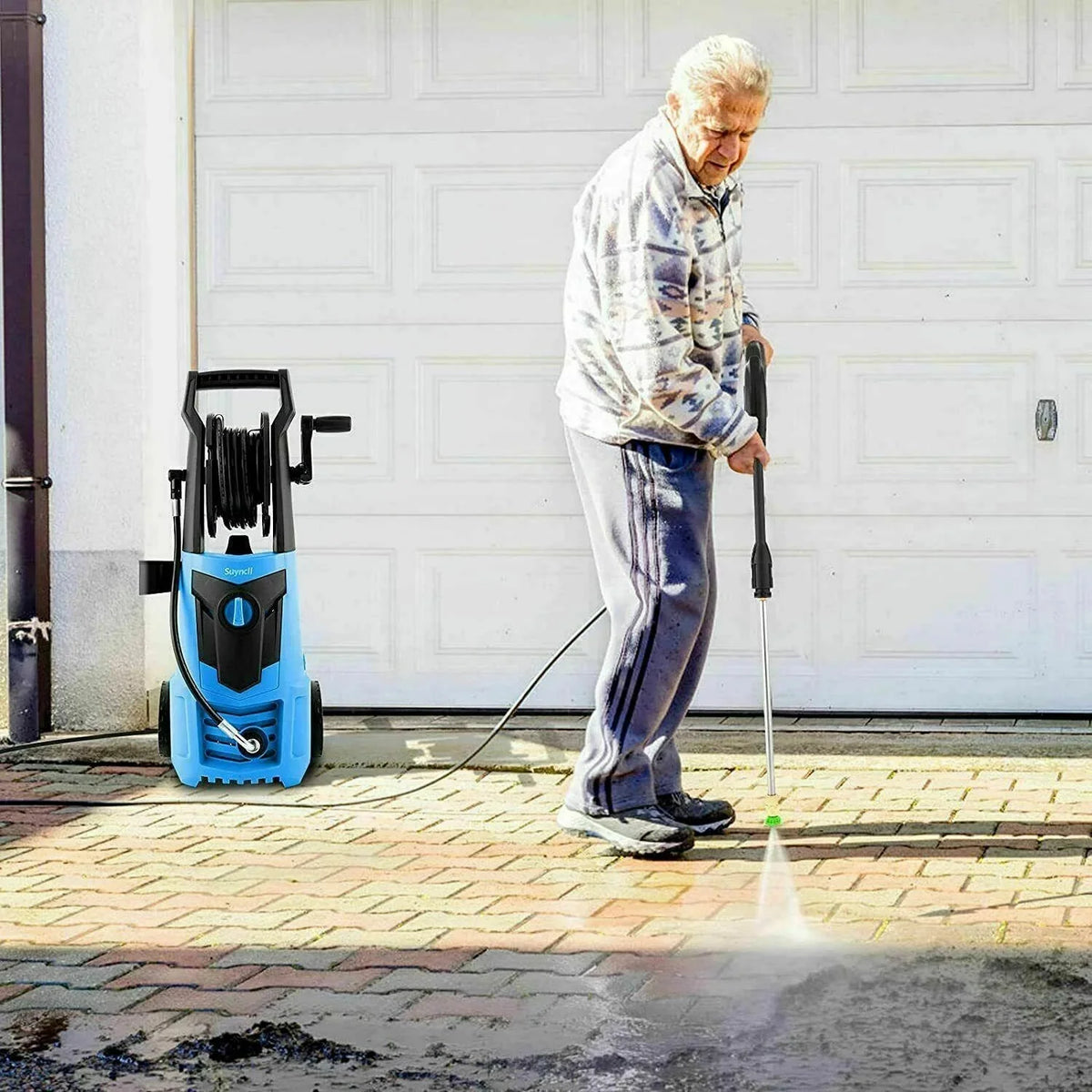 Suyncll Electric Cold Water Pressure Washer 3000 PSI 2.4 GPM Blue/Green