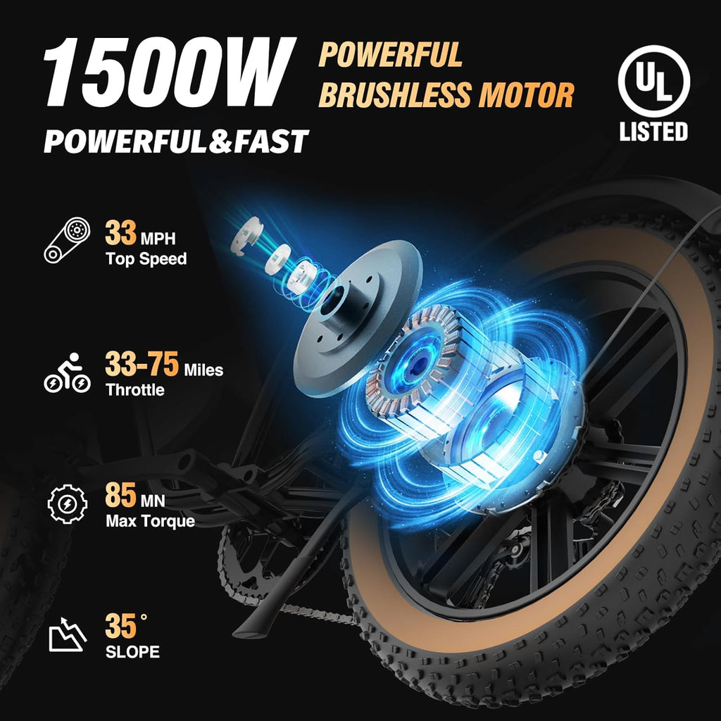 Electric Bike 2000W 37Mph 20in Fat Tires - Q20