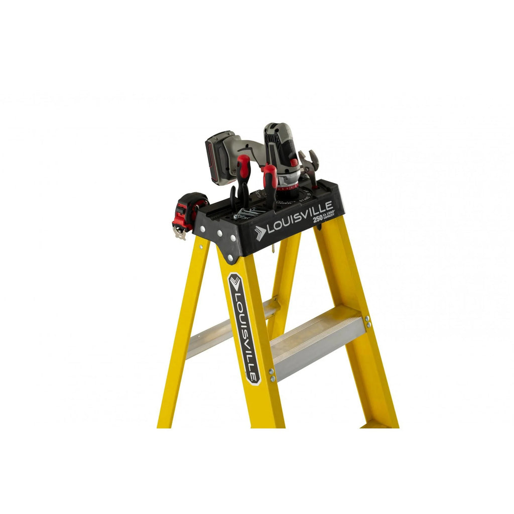 Louisville Ladder 8' Fiberglass Step Ladder, 12' Reach, 250 lbs Load Capacity - W-3118-08