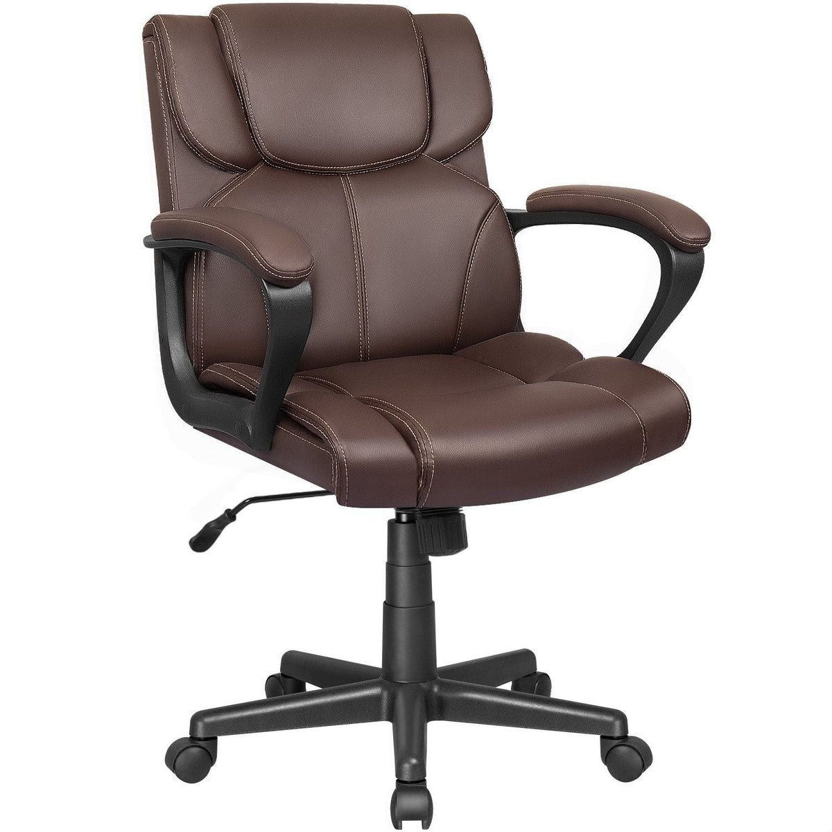 Mid-Back Ergonomic Swivel Office Chair - Black