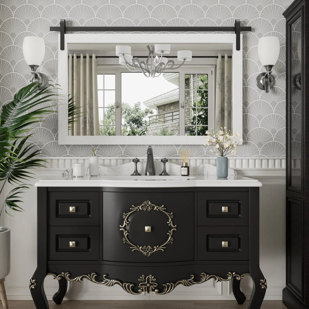 Rectangular Wall Mirror With Wood Frame, 18 x 26 in, 22 x 30 in, 24 x 36 in, or 40 x 26 in - Multiple Sizes