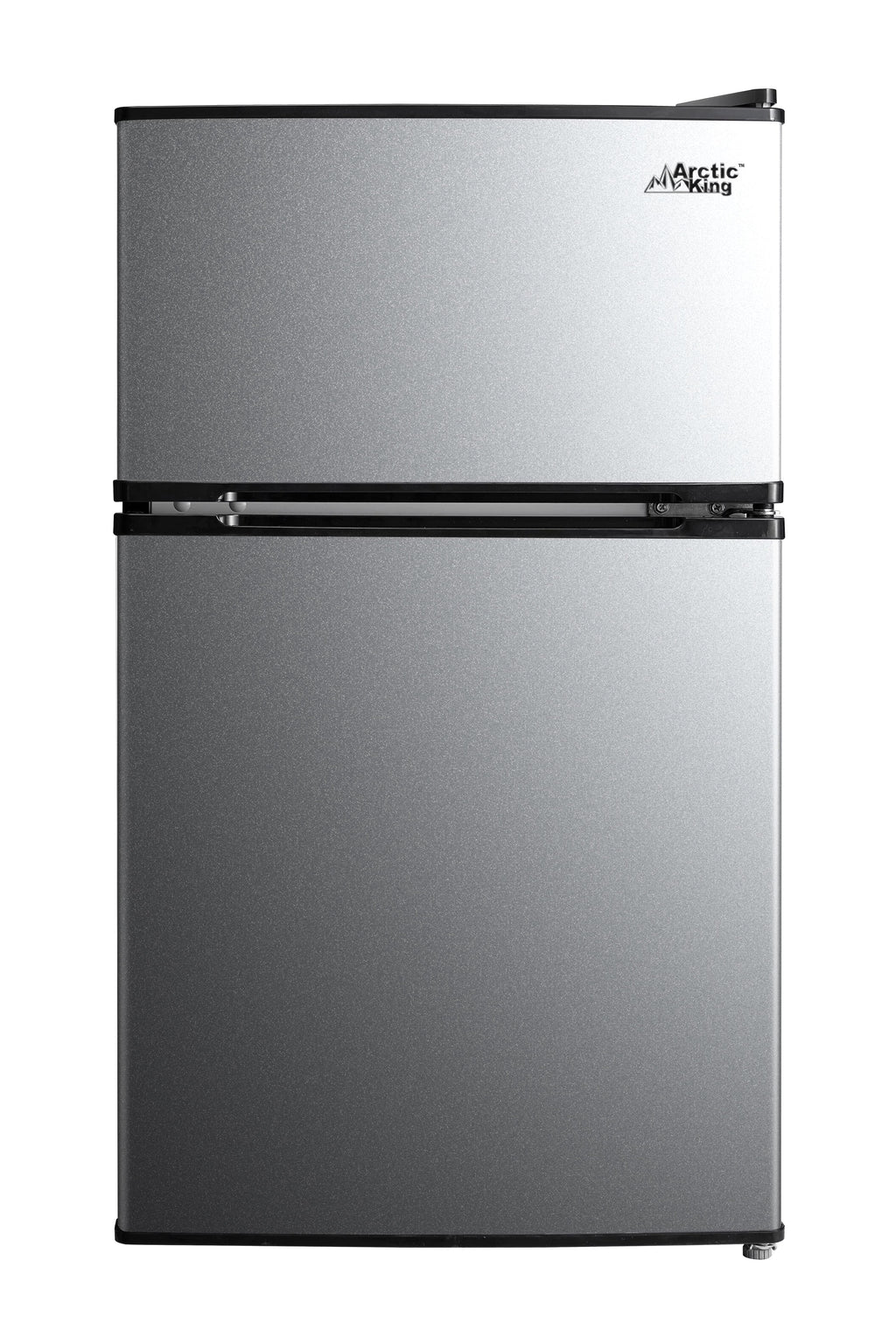 Arctic King Two-Door Mini Fridge With Freezer, 3.2 Cu ft, 18.5 in x 19.4 in x 33.3 in, Stainless Steel - E-Star
