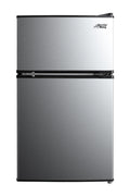 Arctic King Two-Door Mini Fridge With Freezer, 3.2 Cu ft, 18.5 in x 19.4 in x 33.3 in, Stainless Steel - E-Star