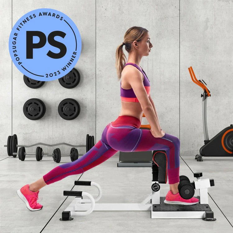 All-In-One Home Gym Sissy Squat Machine With Anti-Skid Pads - White