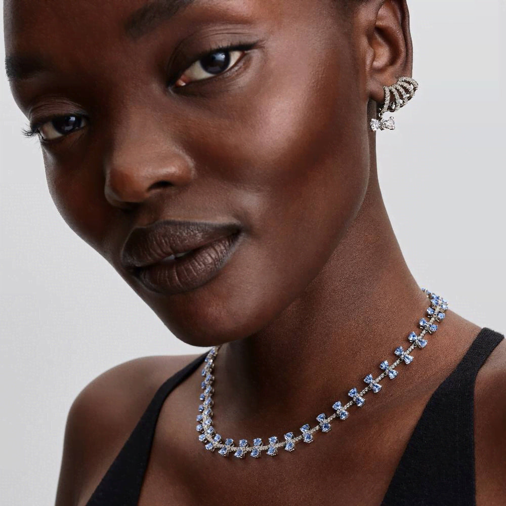 Bridgerton Sparkling Bow Climber Earrings
