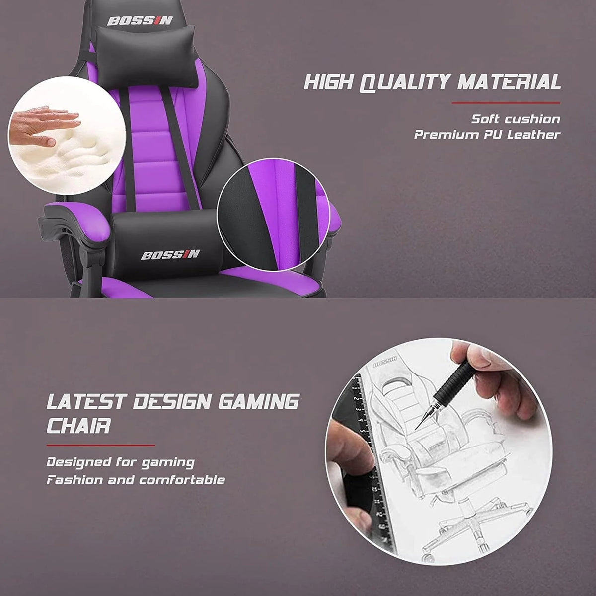 Racing Style Gaming Chair, 300 lbs Big And Tall High Back Computer Chair