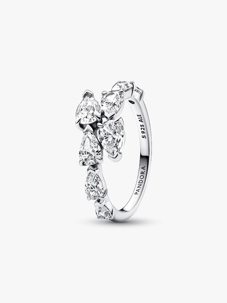 Sparkling Overlapping Band Ring