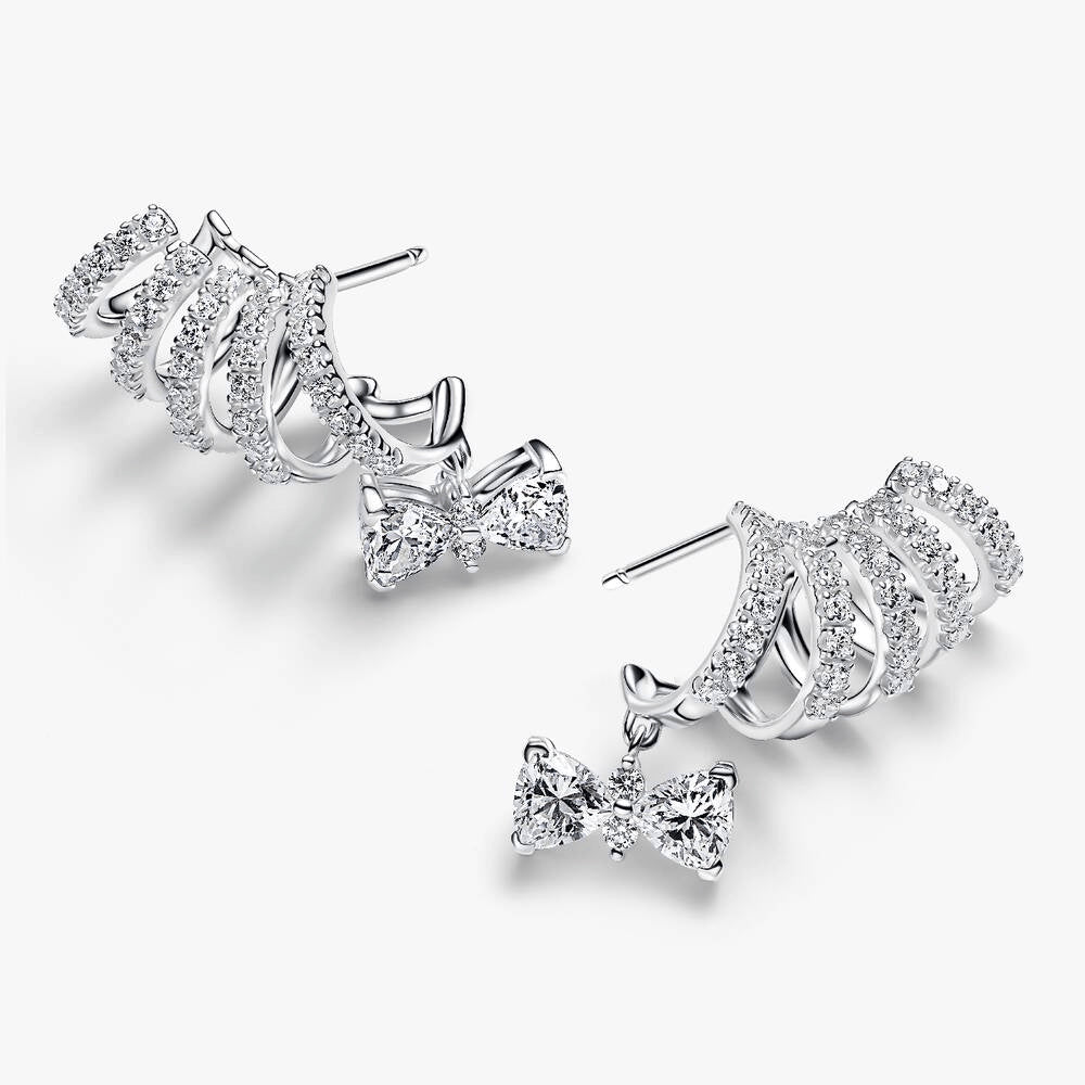 Bridgerton Sparkling Bow Climber Earrings