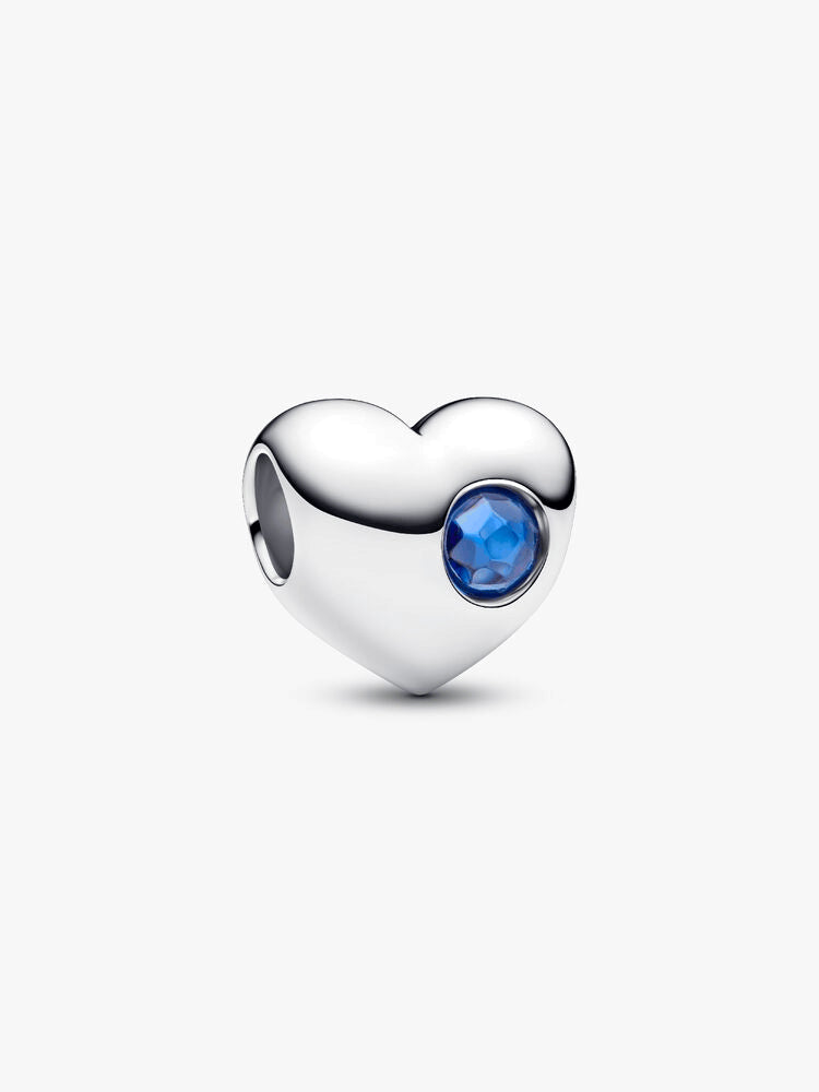 Engravable Blue Stone Heart Charm