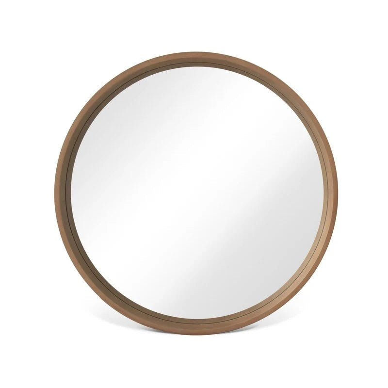 Classic Farmhouse Round Wooden Frame Wall Mirror - 24-inches, 28-inches, 32-inches
