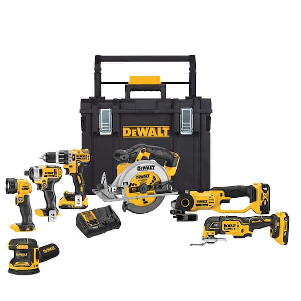 DEWALT 20V MAX Cordless 7-Tool Combo Kit With TOUGHSYSTEM Case, 4.0Ah And (2) 2.0Ah Batteries