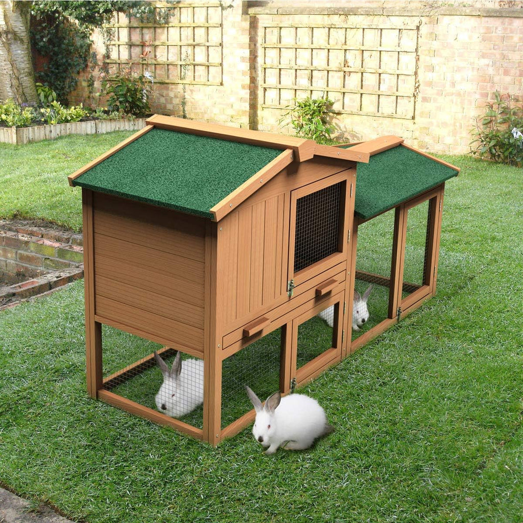 Wooden Chicken Coop With Nesting Box, Ramp And Removable Tray - 58 Inches
