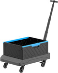 Foldable Wheeled Trolley Cart With Adjustable Handle, 60 x 40 x 80 cm
